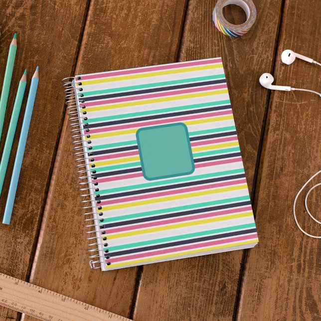 Coloured Horizontal Stripes  Planner (Colored Horizontal Stripes Planner)