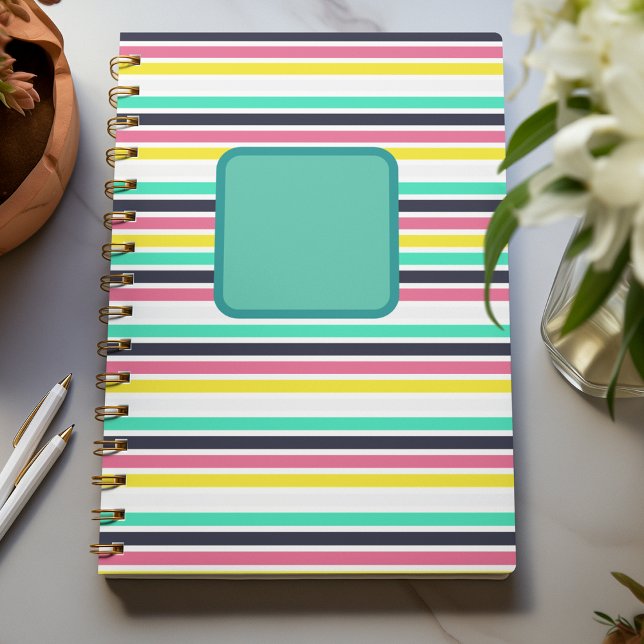 Coloured Horizontal Stripes  Planner (Colored Horizontal Stripes Planner)