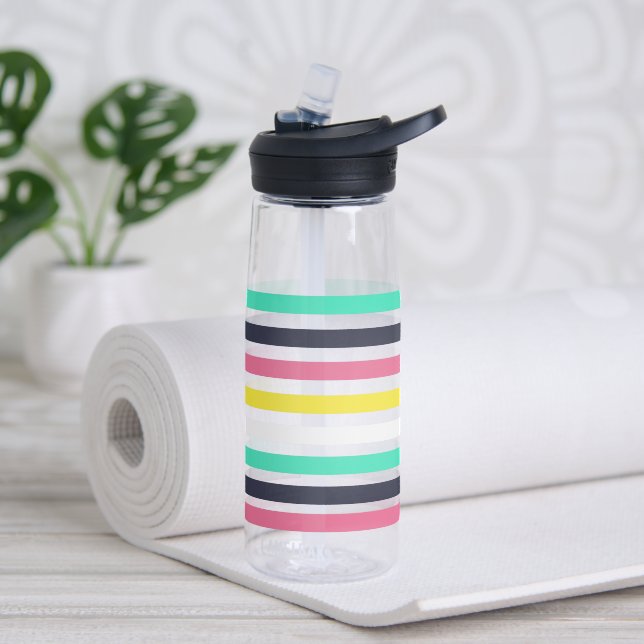 Coloured Horizontal Stripes Water Bottle (Yoga)
