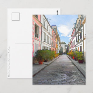 Coloured houses in Rue Cremieux - Paris Postcard