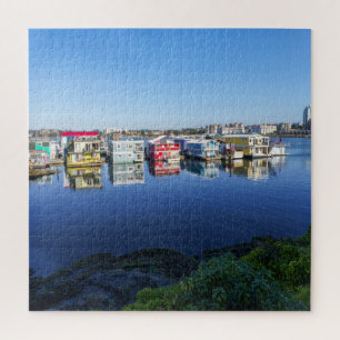 Coloured Houses on Vancouver Island's Shore Jigsaw Puzzle