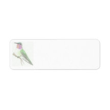 Coloured Hummingbird Drawing Label