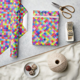 Coloured In Graph Paper Squares - Diagonal Gift