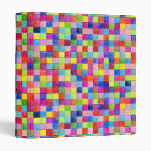 Coloured In Graph Paper Squares Pattern Binder