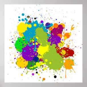 Coloured Inky Splats Poster