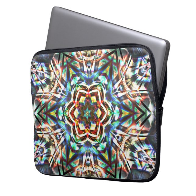Coloured Kaleidocope with texture that looks canva Laptop Sleeve (Front Left)