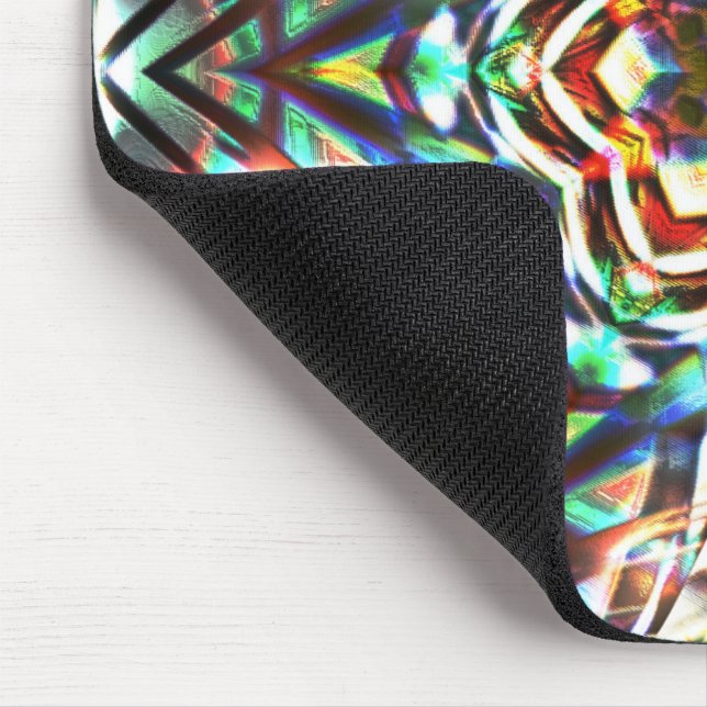 Coloured Kaleidocope with texture that looks canva Mouse Pad (Corner)