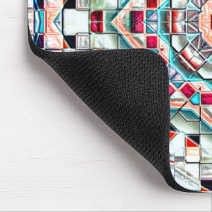 Coloured kaleidoscope of tiles with rough texture  mouse pad