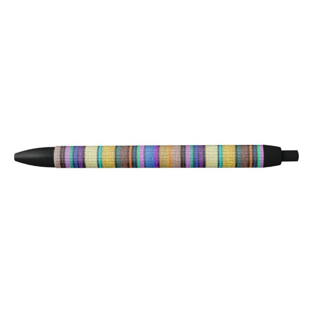 Coloured knitting Stripes seamless pattern 1 Black Ink Pen (Front)