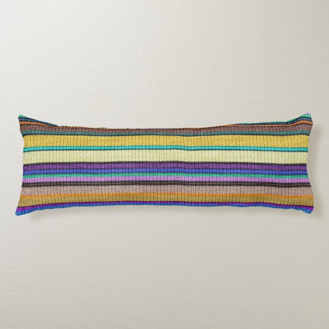 Coloured knitting Stripes seamless pattern 1 Body Pillow (Front)