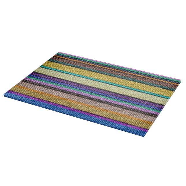 Coloured knitting Stripes seamless pattern 1 Cutting Board (Corner)