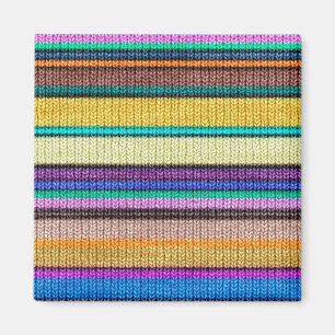 Coloured knitting Stripes seamless pattern 1 Magnet