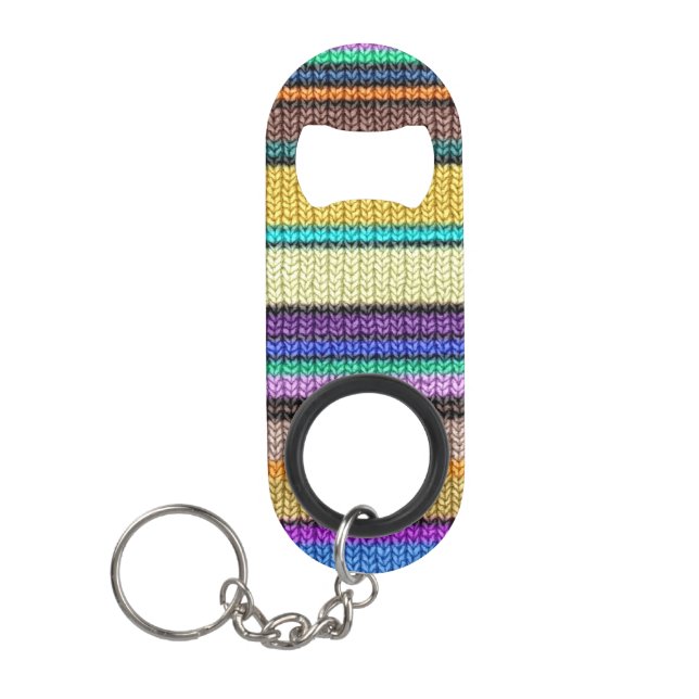 Coloured knitting Stripes seamless pattern 1 Mini Bottle Opener (Front)
