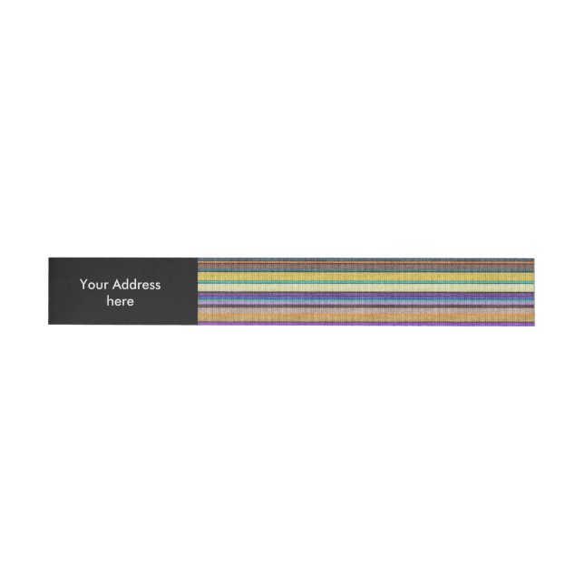 Coloured knitting Stripes seamless pattern 1 Wraparound Address Label (Individual)