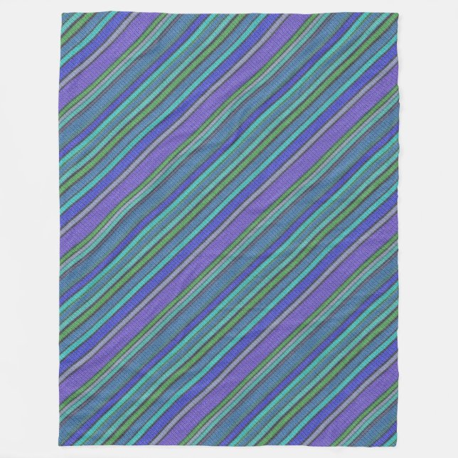Coloured knitting Stripes seamless pattern 2 Fleece Blanket (Front)