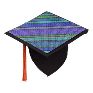 Coloured knitting Stripes seamless pattern 2 Graduation Cap Topper