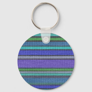 Coloured knitting Stripes seamless pattern 2 Keychain