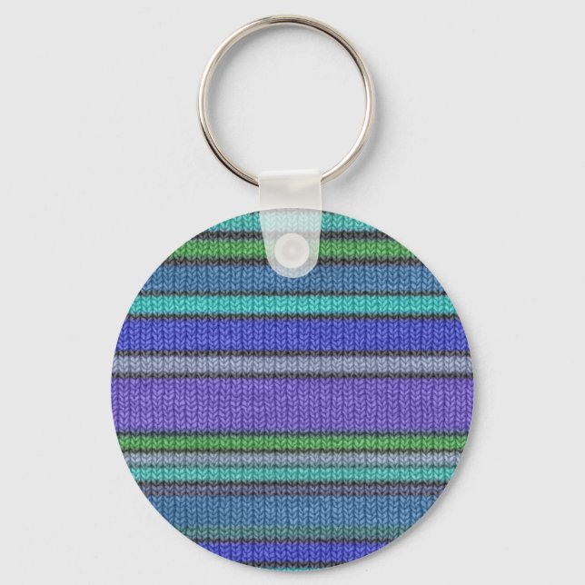 Coloured knitting Stripes seamless pattern 2 Keychain (Front)