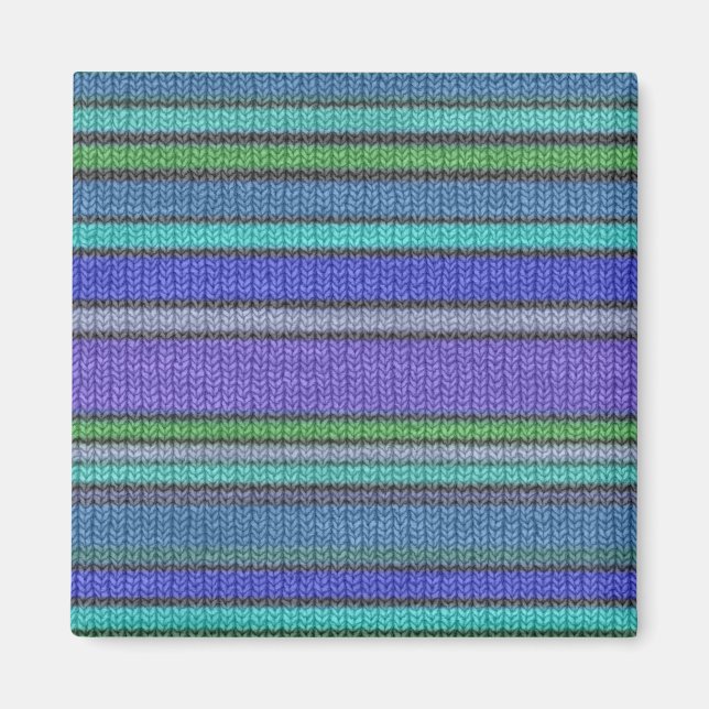 Coloured knitting Stripes seamless pattern 2 Magnet (Front)
