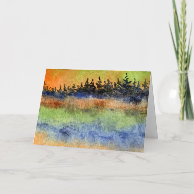 "Coloured Lake Mist" Country Roads Greeting Card (Front)