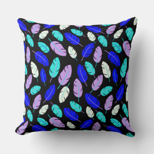 Coloured Leaf or feather pattern Throw Pillow