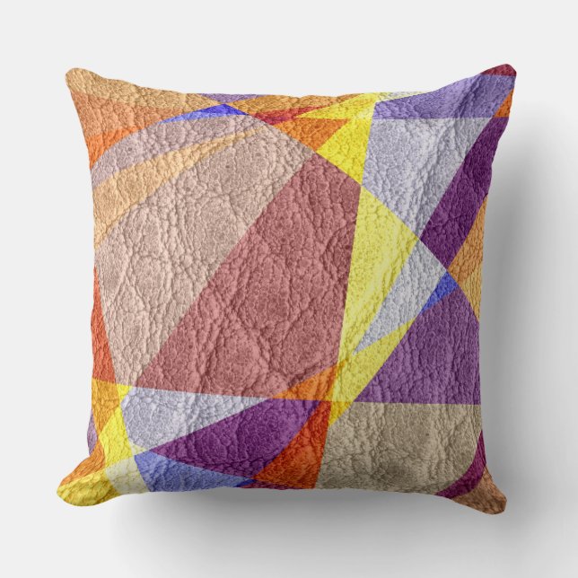 Coloured Leather #3 Throw Pillow (Front)