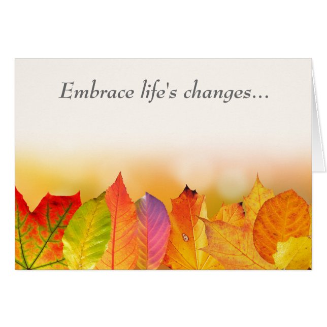 Coloured Leaves Embrace Change Card (Front Horizontal)