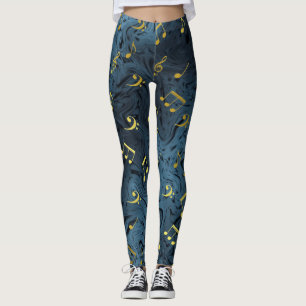 coloured leggings elegant notes pattern shiny tren