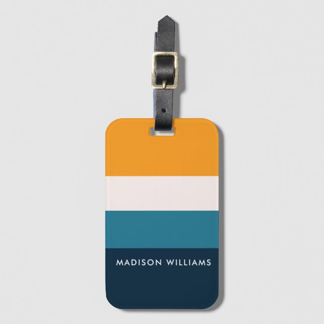 Coloured Lines Luggage Tags (Front Vertical)