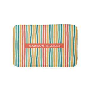 Coloured Lines Minimalist  Bath Mat