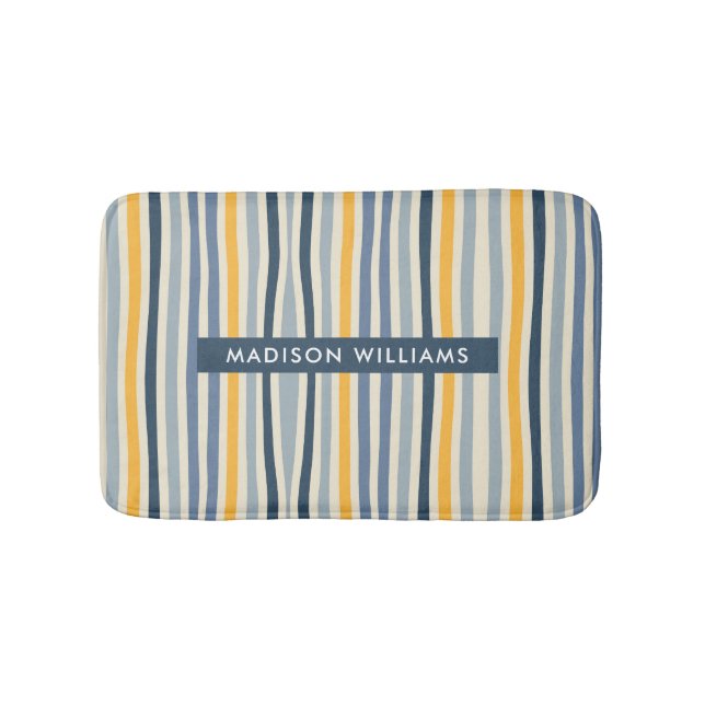 Coloured Lines Minimalist  Bath Mat (Front)
