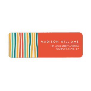 Coloured Lines Modern Flowers Label