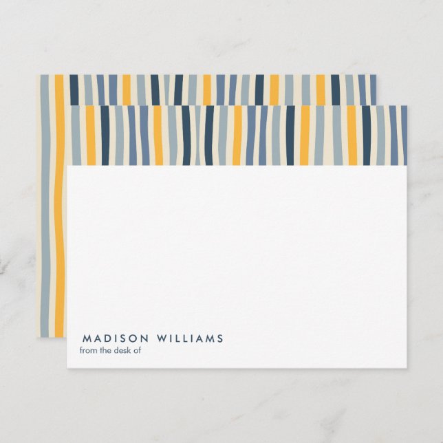 Coloured Lines Stylish Trendy Modern Note Card (Front/Back)