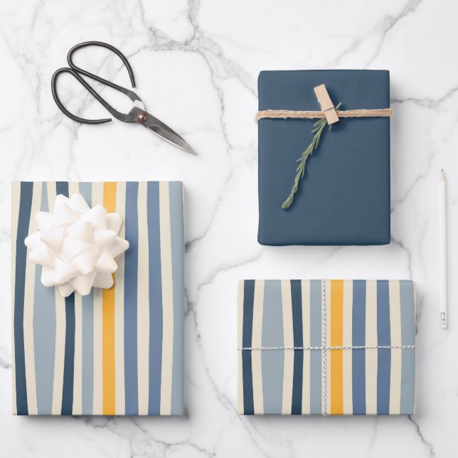Coloured Lines Wrapping Paper Sheets (Front)