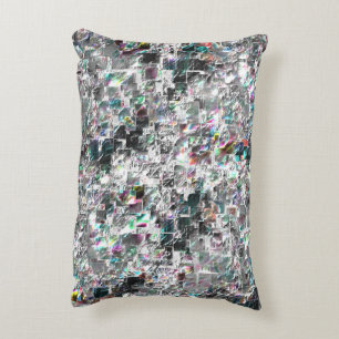 Coloured look like square dvd cutouts, rough mosai accent pillow