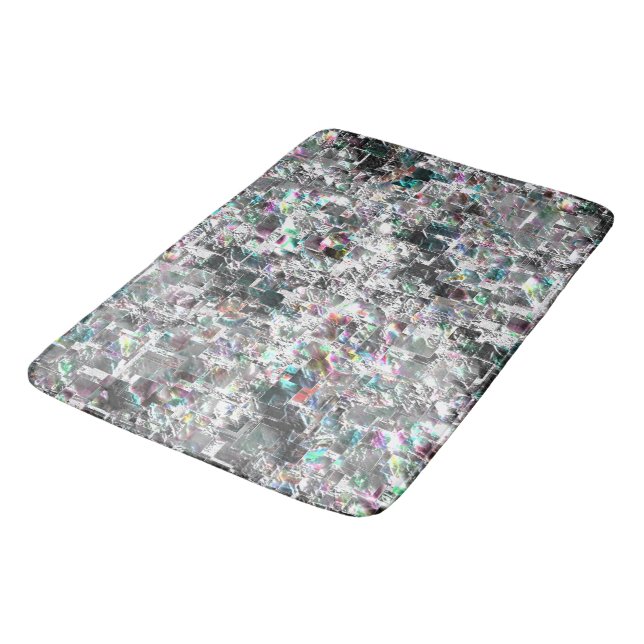 Coloured look like square dvd cutouts, rough mosai bath mat (Angled)