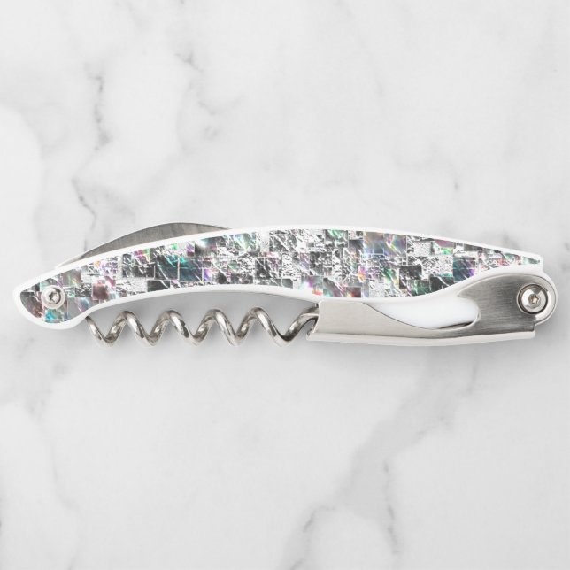 Coloured look like square dvd cutouts, rough mosai corkscrew (Back)