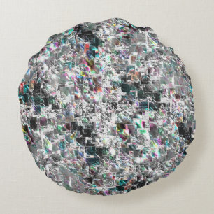 Coloured look like square dvd cutouts, rough mosai round pillow