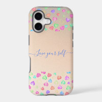 Coloured love hearts shapes iPhone Case