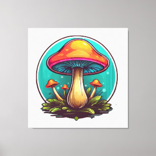 Coloured Magic Mushrooms Canvas Print