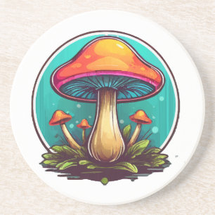 Coloured Magic Mushrooms Coaster