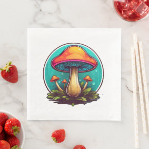 Coloured Magic Mushrooms Napkin