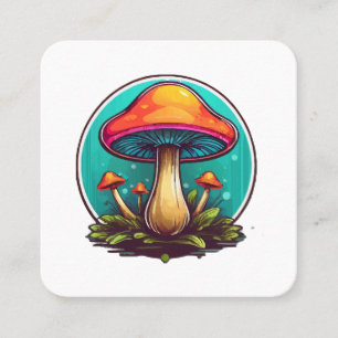 Coloured Magic Mushrooms Square Business Card