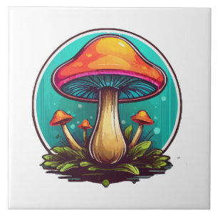 Coloured Magic Mushrooms Tile