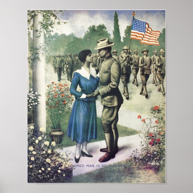 Coloured Man Is No Slacker - 1918 WW1 Recruiting Poster (Front)