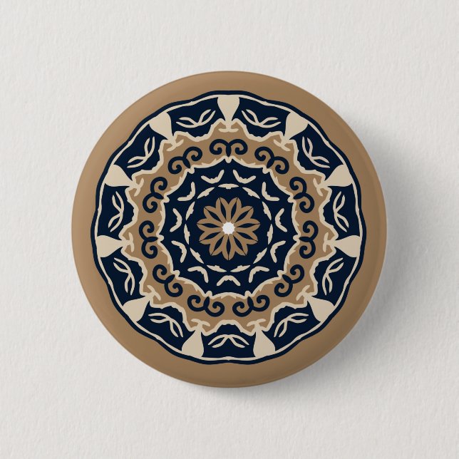 Coloured mandala design button (Front)