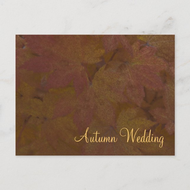 Coloured Maple Leaves Autumn Wedding Announcement (Front)