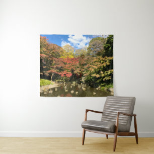 Coloured Maple Trees by Pond Tapestry