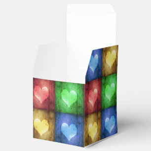 Coloured Modern Grunge Hearts Favor Box