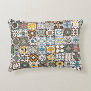Coloured Moroccan tile Accent Pillow